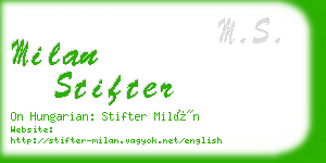 milan stifter business card